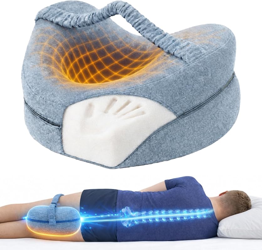 2026 Upgraded Knee Pillow for Side Sleeping with Strap for Sciatica, B
