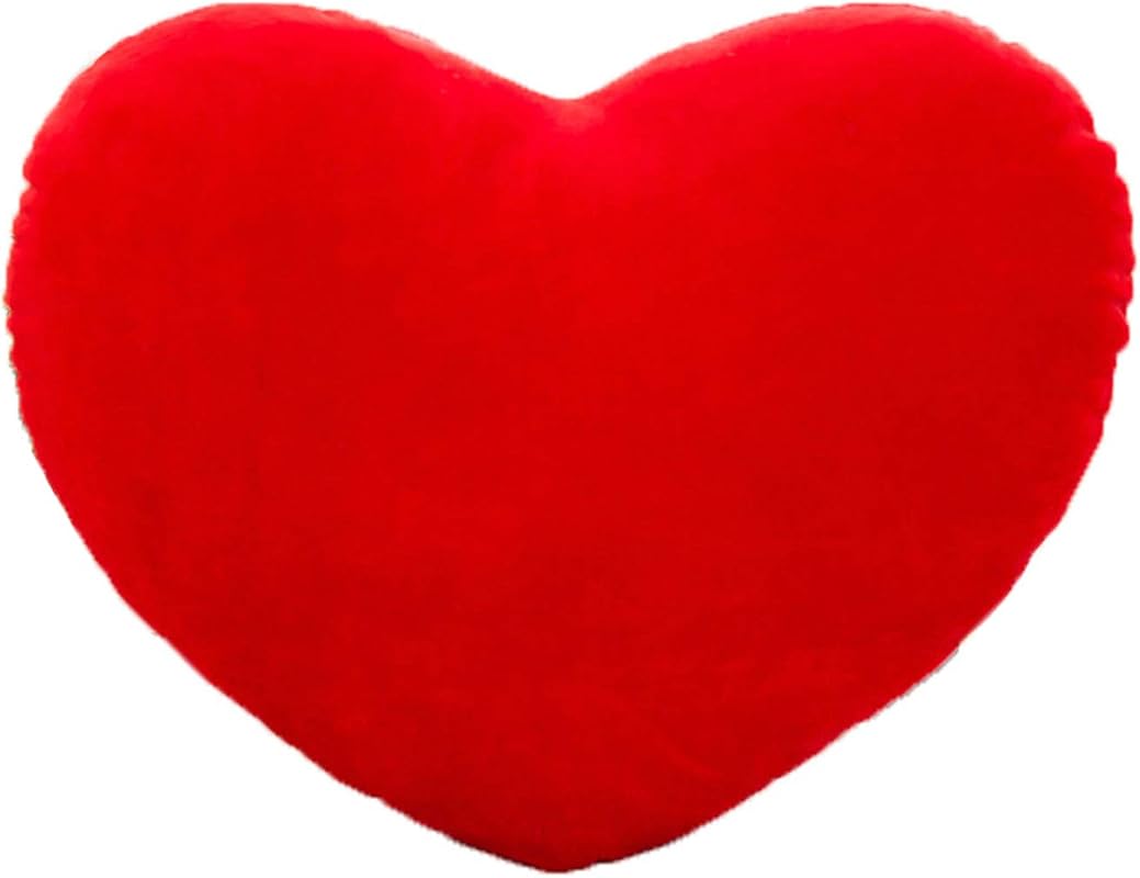 YINGGG Cute Red Heart Plush Throw Pillow, Soft Decorative Love Cushion