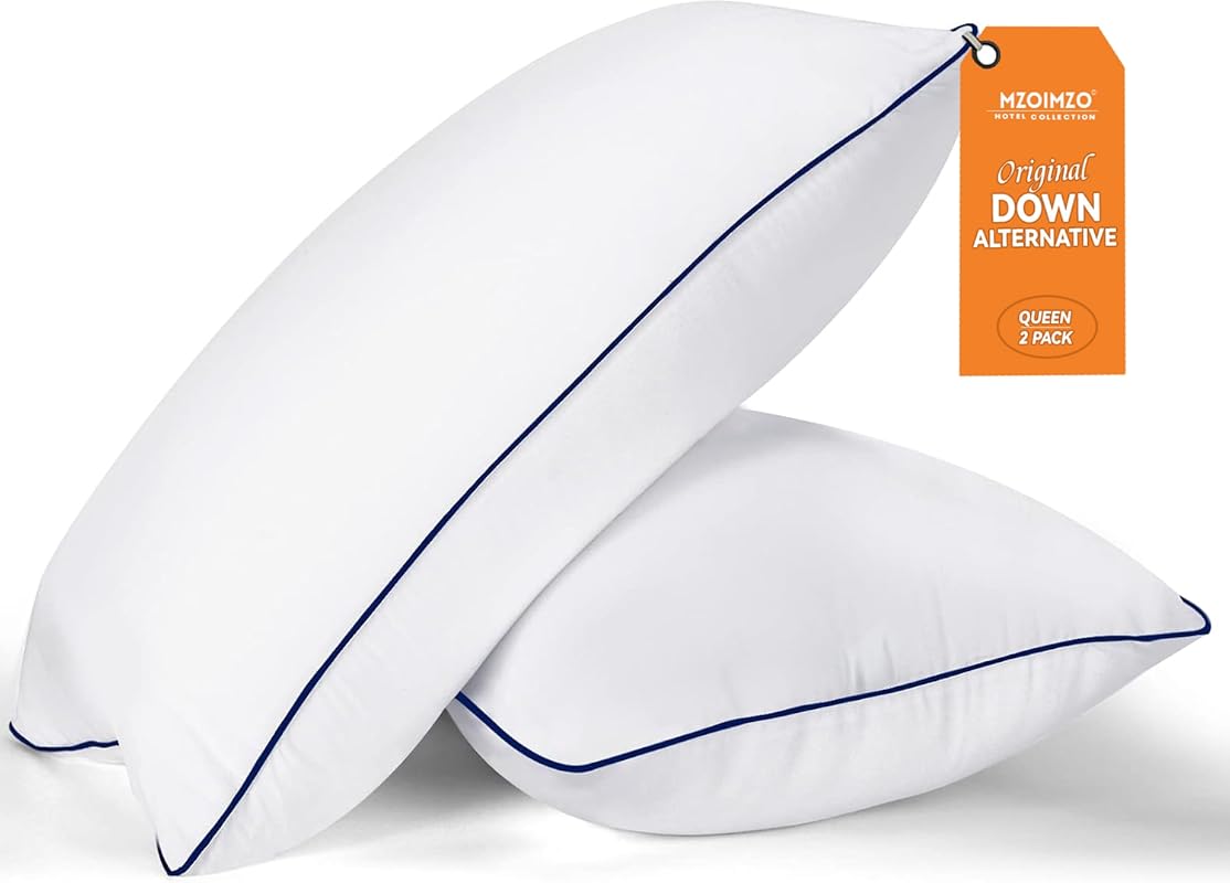 MZOIMZO Bed Pillows – Medium Soft, Queen Size Set of 2, Cooling for Back, Stomach, or Side Sleepers