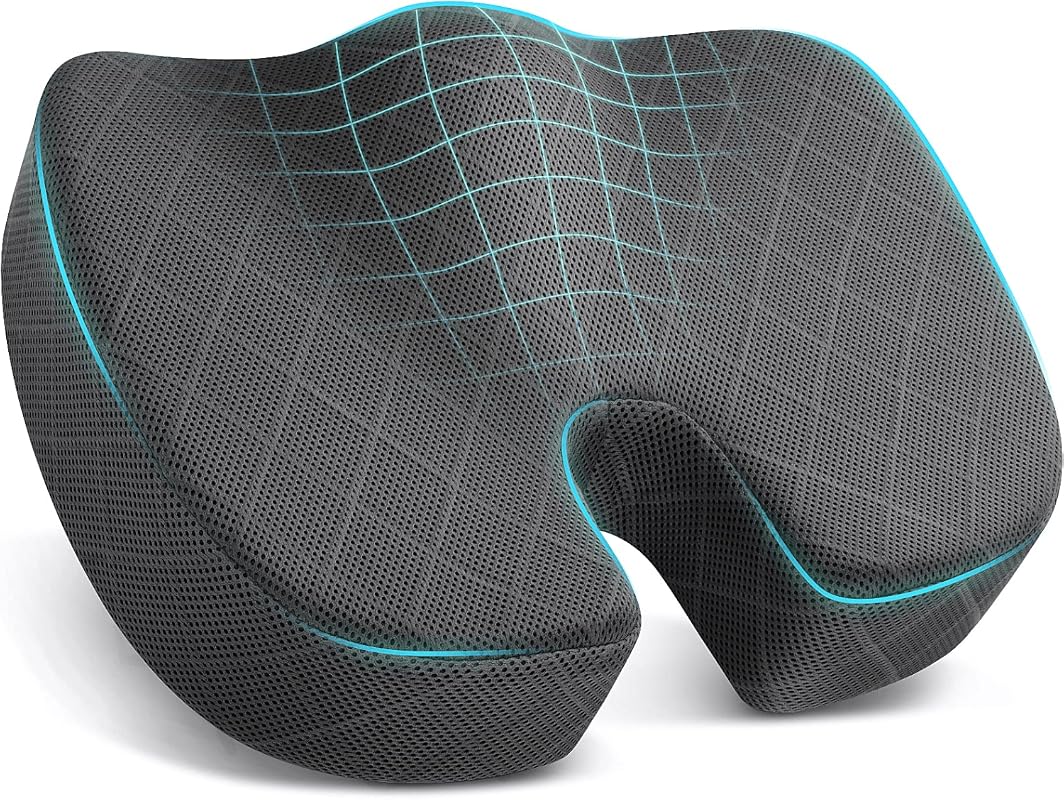 Premium Memory Foam Seat Cushion for Sciatica, Hip, and Coccyx Pain Re