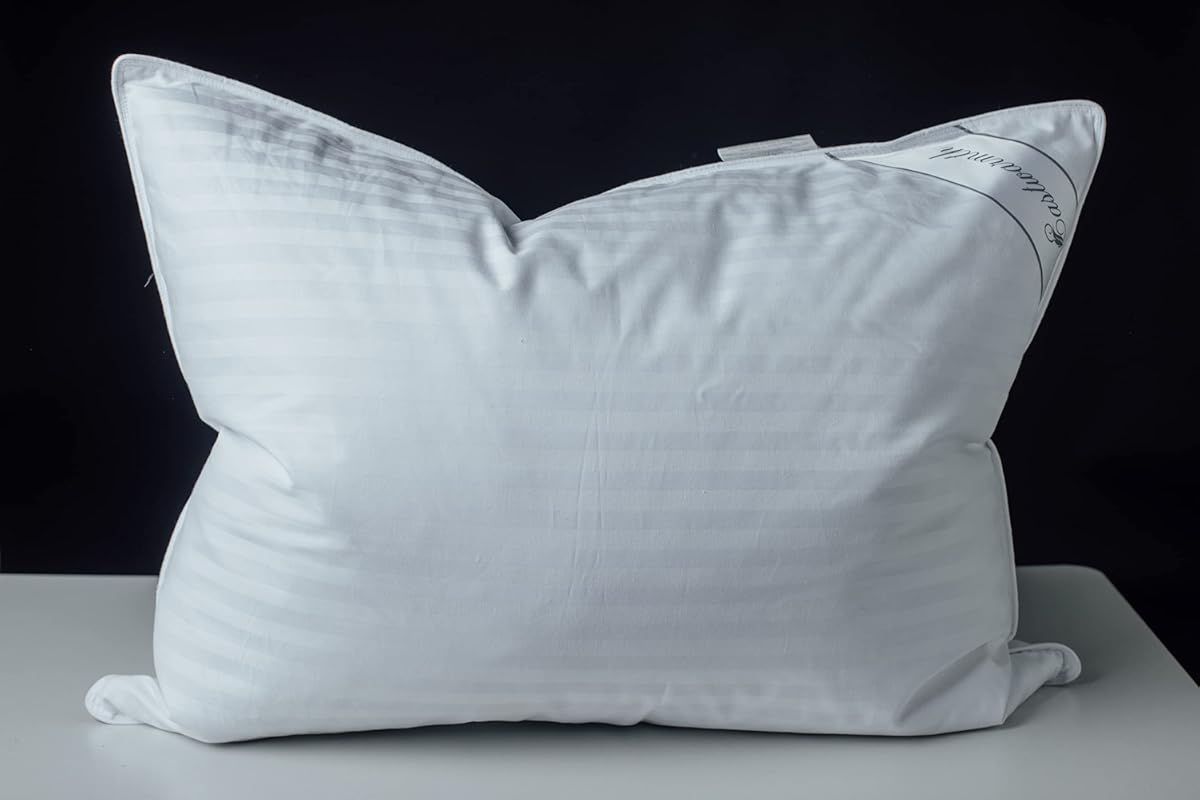 Goose Down Feather Soft Pillow – 100% Cotton Supportive Bed Pillow, St