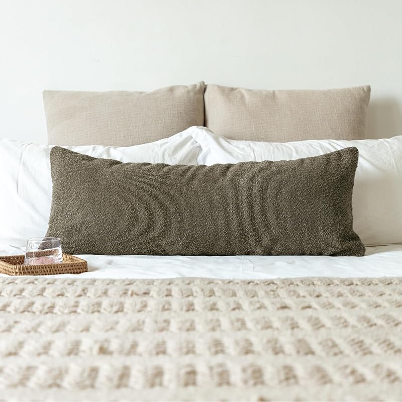 JoraLion 14x36 Boucle Lumbar Pillow Cover