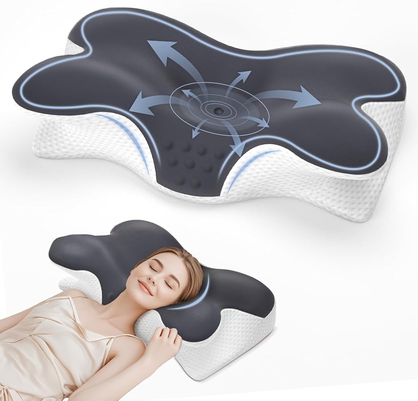 Ergonomic Memory Foam Cervical Pillow for Neck Pain Relief and Comfort