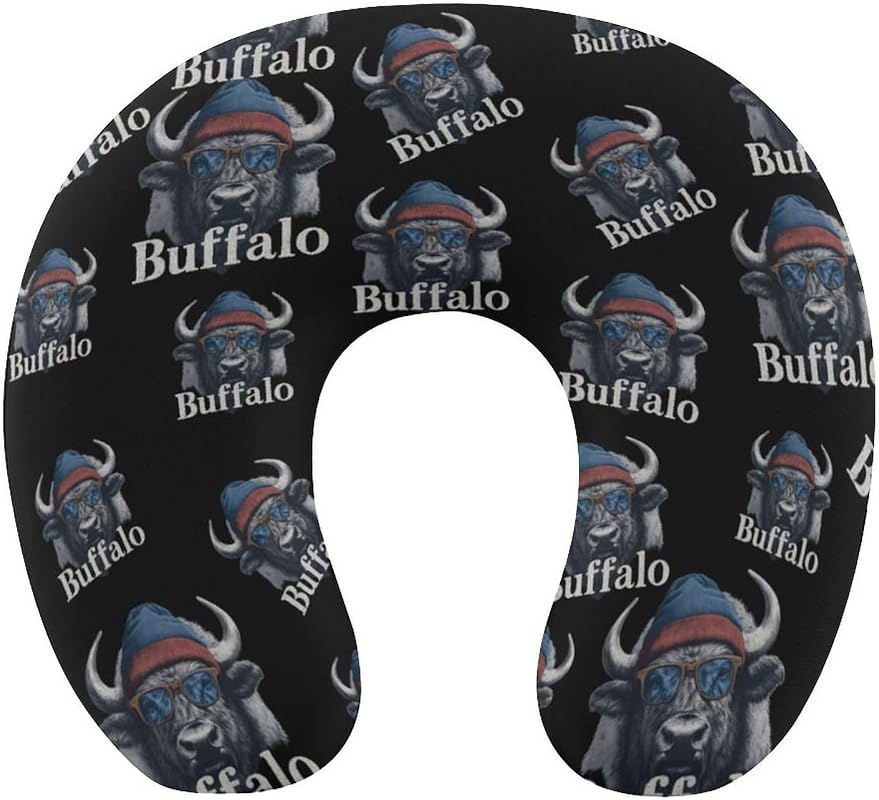 Buffalo Mascot Travel Neck Pillow