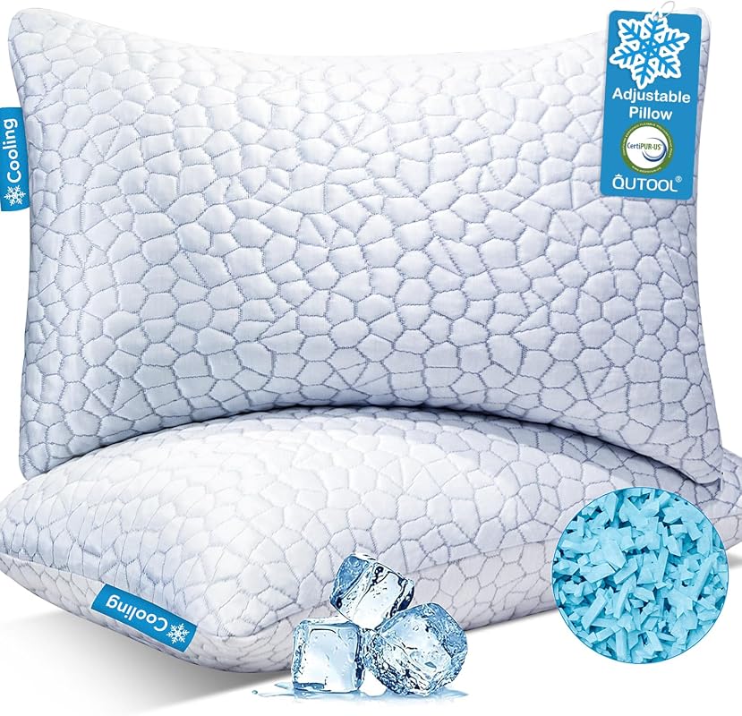 QUTOOL Adjustable Shredded Memory Foam Cooling Pillow