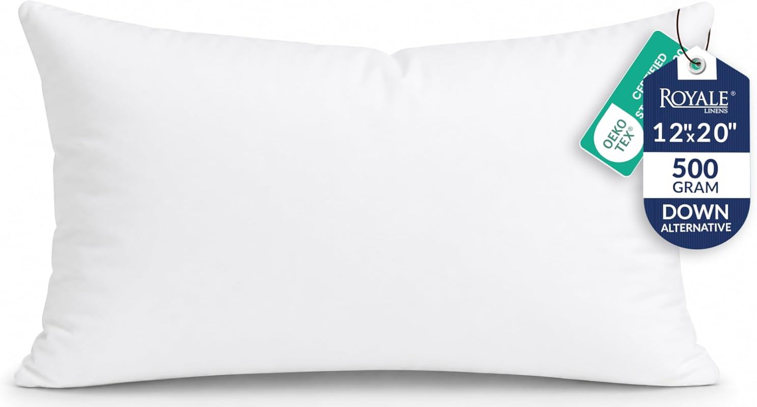 ROYALE LINENS 12x20 Down Alternative Pillow Insert